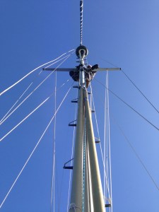 Jamie up the mast!