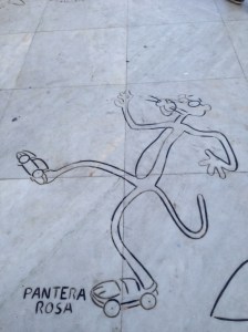 Plaza Humor, with engravings in the flagstones of some comedy greats which - a bit bizarrely - included Fyodr Dostoyevski (can anyone shed any light on his works of comedy?)