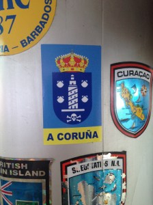 We put our first mast sticker sitting proudly alongside the previous owners' ones!